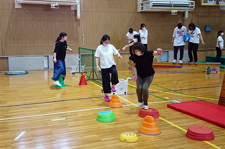 愛知県現任保育士研修 体育館サーキット